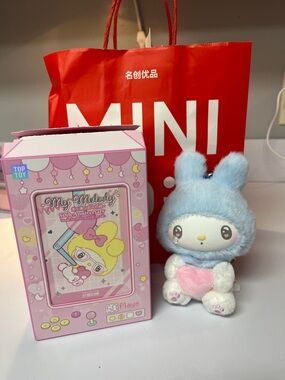 My Melody Plush Bunny Keychain - Blue, Pink